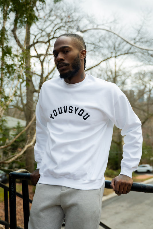 WHITE YOUVSYOU CREWNECK